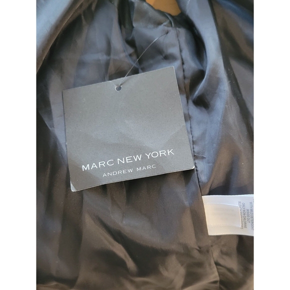 NWT Andrew Marc New York Black Faux Leather Vest Sleeveless Jaket Women Small - Picture 10 of 11